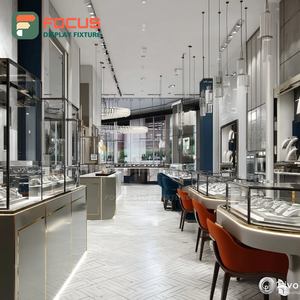 Modern Boutique Jewelry Display Cabinet Tempered Glass Panel Brand Store Display Counter - Product Image 6