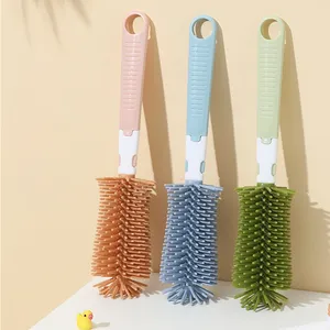 Ensemble de 2 brosses à biberons en silicone écologiques, poils doux, rotation à 360 degrés pour les tétines, les tasses et les biberons sous vide - Product Image 3