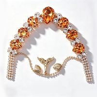 Clips de chaussures en forme de V pour femmes, avec strass en forme de larme, décoration de sandales d'été, style queue de sirène