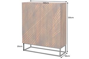Credenza Moderna in Truciolato 100 x 120 cm (L x A) Marrone Nero con Motivo 3D per Soggiorno - Product Image 6