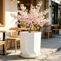 Pots à fleurs carrés en plastique PP, avec trou de drainage, durables, capacité de 21,01 L, design moderne pour la maison et le jardin