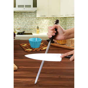 แท่งเหล็กกล้าไร้สนิมสำหรับลับมีด พร้อมด้ามจับสีดำ สำหรับใช้ในครัว เครื่องมือลับคมแบบใช้มือ ND R2 - Product Image 5