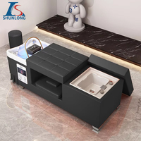 Fauteuil de lavage professionnel pour salon de coiffure avec circulation d'eau et vapeur, idéal pour pédicure et massage