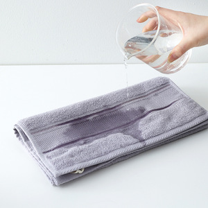 ผ้าขนหนูใยฝ้ายยาวพิเศษ ป้องกันแบคทีเรีย ขนาด 33x73 ซม. สีพื้น ผ้าฝ้ายแท้ สำหรับใช้ในบ้าน ปรับแต่งโลโก้ได้ - Product Image 2