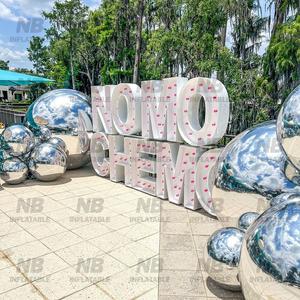 Custom Fashion Decoration PVC Inflatable <b>Balloon</b> Party Wedding Gold Silver Floating Sphere Mirror Ball <b>Customized</b> Custom Inflata - Product Image 2
