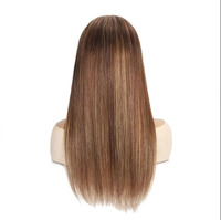 Perruque complète en cheveux humains brésiliens vierges 100% naturels, grade 12A, transparente HD pour dentelle, cheveux mi-longs pour femmes, naturellement volumineuse, pouvant être nouée