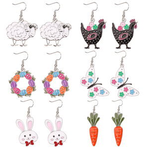 Pendientes con forma de cesta de huevos de Pascua, de metal, hechos a mano, regalo de vacaciones de primavera para mujeres y adultos - Product Image 6