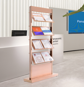 Présentoir de brochures de largeur d'étagère multifonctions Installation facile Présentoir en métal de style moderne pour journaux - Product Image 6