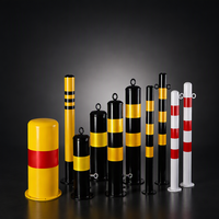 Poteaux de signalisation de sécurité pour la gestion du trafic et les zones de construction, colonnes d'avertissement rouge et blanc pour protéger les biens et les piétons