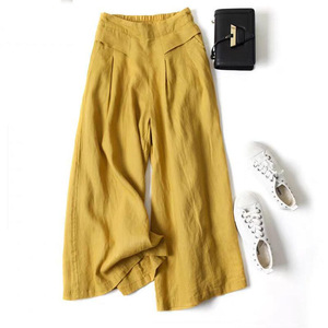 <span class=keywords><strong>Pantaloni</strong></span> Lunghi Casual in Cotone e <span class=keywords><strong>Lino</strong></span> Tinta Unita per <span class=keywords><strong>Donna</strong></span>, Vendita Calda, Moda - Product Image 3