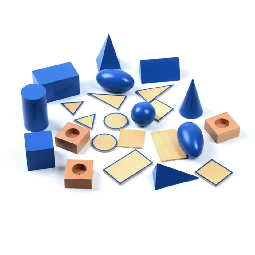 De inteligencia educación reconocimiento geométrico juguetes de formas sólidos geométricos