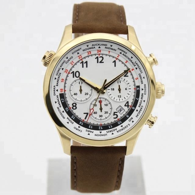 Men's Watches with Dual-time Functions in Cities of National Time Zones Chronograph Watch U2666