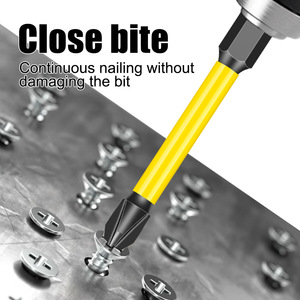 1/4 en <span class=keywords><strong>taladro</strong></span> de mano Hexagonal juego de destornilladores eléctricos cruzados S2 broca antideslizante resistente a impactos cabeza de destornillador magnético fuerte - Product Image 2