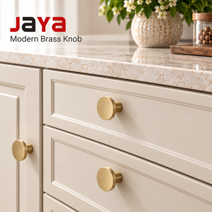 JAYA Modern Single Hole <strong>Knob</strong> Round Shaped Brass Cabinet Drawer <strong>Knob</strong> Manufacture Furniture <strong>Door</strong> Handles - Product Image 1