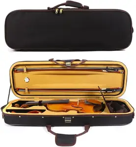 전문적이고 견고한 바이올린 백, 습도계 잠금 장치가 있는 풀 사이즈 하드 보호 커버, 조절 가능한 어깨 끈