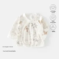 Vêtements de moine personnalisés pour nouveau-nés, confortables, en coton pur, pour le printemps et l'automne, avec dos semi-ouvert
