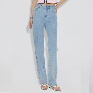 Pantalones Vaqueros Casuales Holgados y Transpirables para <span class=keywords><strong>Mujer</strong></span>, de Cintura Alta, con Corte Recto, Estilo Baggy, con Cintura Desgarrada - Product Image 3