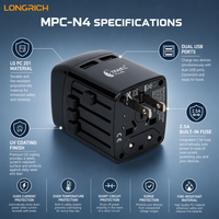 Adaptor Colokan Universal UK/US/AU/EU Tipe G/A/B/I Output AC dengan Dua Port USB untuk Penggunaan Laptop
