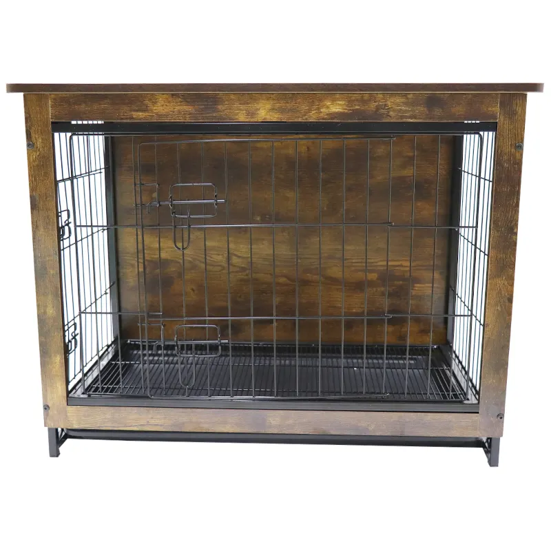 Indoor Dog Crate Furniture Pet Crate End Table Wooden Dog Furniture with Removable Tray Decorative Dog Kennel
