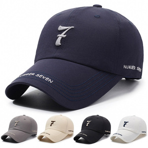 Casquette de baseball personnalisée OEM ODM avec logo brodé, motif numéro 7, fabricant streetwear et outdoor, faible MOQ, échantillon - Product Image 1