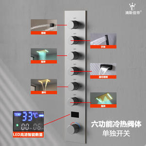 Juego de Ducha de Pared Dipsi Xindi, Acero Inoxidable 304, Cabezal Cuadrado LED Empotrado, Sistema de Agua para Baño - Product Image 4