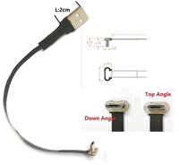 Kabel Pengisian Daya Tipe C FFC Super Lembut Tipis Fleksibel FPC 20cm untuk Galaxy Tab A7 FPV USB PVC Standar OEM Stok Tersedia