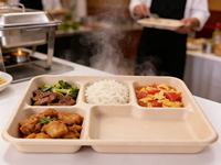 Plateau repas jetable en bagasse de canne à sucre biodégradable sans PFAS, non blanchi, pour plats à emporter et repas écologiques