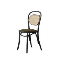Chaise de restaurant empilable en rotin et bois massif, dossier français, pour bar, café, restaurant occidental – Ensemble de mobilier vintage