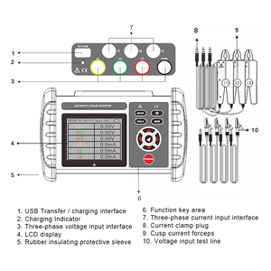ZWVA-20 Voltmeter Fase Digital Tiga Fasa Multifungsi Pengukur Volt-Ampere Fase untuk Analisis Vektor Perlindungan Relay - Product Image 2