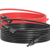 PowMr 0,5/1/2/3/4/5/6/9 Meter Schwarz-Rotes 4MM Kupferleiter PVC-Isoliertes Polyolefin-Mantel Flammhemmendes Solarkabel