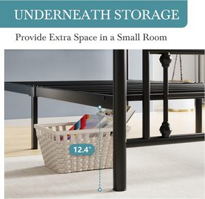 Transition Adolescents Adultes Chambre Blanc Noir Plate-Forme Fer Cadre De <span class=keywords><strong>Lit</strong></span> Plein Queen Size <span class=keywords><strong>Lit</strong></span> De Rangement En Métal pour petit espace - Product Image 4