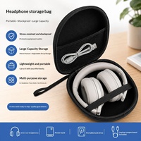 Tas Penyimpanan Earphone Tahan Air EVA, Casing Headset Portabel, Kantong Beritsleting, Tahan Guncangan, Kapasitas Besar, Headphone Bluetooth