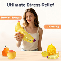 Lot de 6 jouets Squishy Fruits à remontée lente, boîte cadeau anti-stress, jouet sensoriel souple à presser pour enfants et adultes
