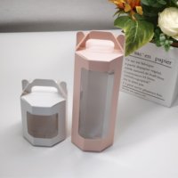 Vente directe d'usine, boîte à gâteau en papier recyclable avec poignée et fenêtre, laminage mat, sans danger pour les aliments