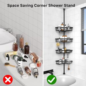 Estante de Almacenamiento para Baño, Organizador de Ducha de Metal Ajustable de 4 Niveles para Bañera, Champú - Product Image 3