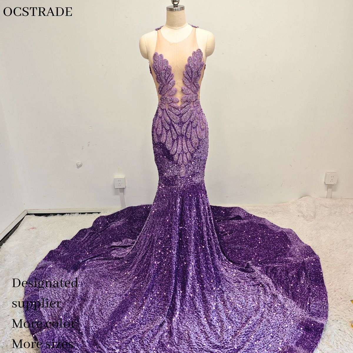 plus size purple dress for wedding Plus Size Knee Length Chiffon Wholesale Wedding Guest Dresses With Lon