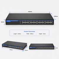 Injecteur/PoE Mid-Span 19'' 16 Canaux 10G 44V~57V avec Port Réseau et Alimentation, Prise en Charge des Ports Ecah IEEE802.3bt, Injecteur PoE 90W