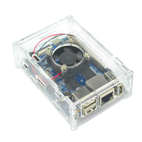 Orange Pi PC papan Pengembangan Kit 1GB H3 Quad-Core termasuk akrilik Case Heat sink kipas pendingin kartu SD Power Plug kabel Video