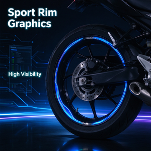 Calcomanías Personalizadas para Ruedas de Motocicleta, Gráficos de Vinilo Impermeables para Modificación de Motocicletas - Product Image 1