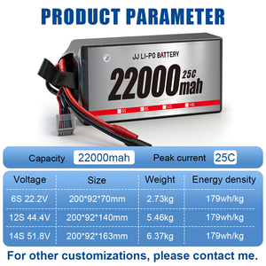 Batería para Dron de 20000mAh 22000mAh 6S 8S 12S 14S 16S, Paquete de Polímeros de Litio de Alta Potencia para UAV Industrial, Agricultura, Topografía, Vuelos de Larga Duración - Product Image 2