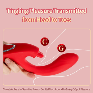 Vente chaude AV Vibromasseur Sex Toys Femmes V34 G-Spot Clitoris Stimulateur Masturbation Féminine 2-en-1 Langue-Lécher Gode IPx6 - Product Image 4