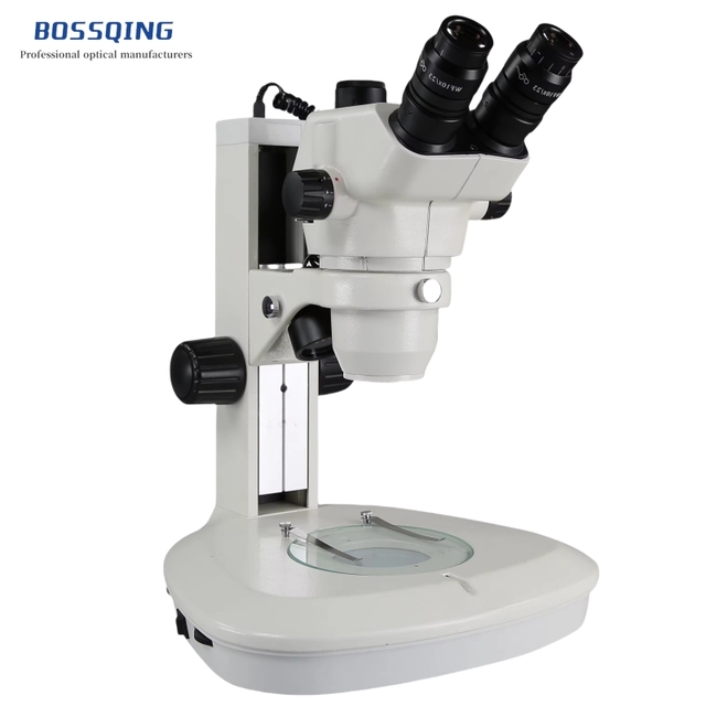 ST-6T Trinocular Stereo Microscope 8-50x Continuous Zoom Magnification with LED Top and Bottom Light Sources for TV Tube