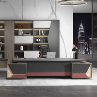 Ensemble de bureau de direction en forme de L de luxe moderne, mobilier de bureau complet, postes de travail pour villa et maison