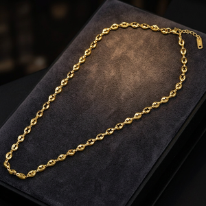 Collar de Acero Inoxidable Chapado en Oro de 18K, Moderno y Elegante, para Boda, Compromiso, Aniversario, Unisex - Product Image 3