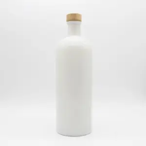 공장 공급 750ml 빈 흰색 세라믹 유리 와인 병 코르크