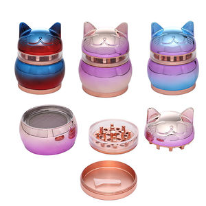 <span class=keywords><strong>Precio</strong></span> de fábrica, molinillo de cigarrillos Lucky Cat de aleación de Zinc, trituradora Manual de tabaco, accesorios para fumar, molinillo de hierbas de 4 capas - Product Image 2