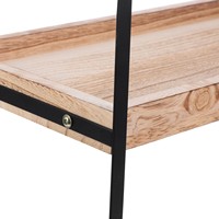 Organisateur de comptoir de salle de bain en bois à 2 niveaux avec panier, rangement étanche pour parfums et soins de la peau pour salle de bain, cuisine, commode