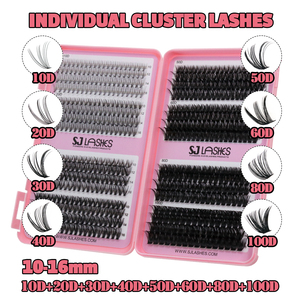 Kit per Extension Ciglia Fai-da-Te Molto Richiesto, 32 File di Ciglia Finte a Ciuffi Singoli 30D 40D con Colla a Caldo - Product Image 3