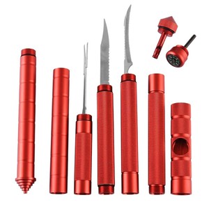 Bâtons de randonnée pliables en alliage d'aluminium Hua Hong Outdoor, rouges, multifonctions, avec boussole pour la randonnée - Product Image 4