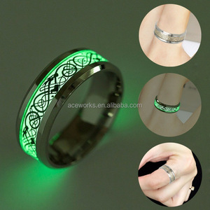 Religious Gift Glow in the Dark Trendy Fashion Jesus Muslim Jewelry <b>Mens</b> <b>Titanium</b> Luminous <b>Rings</b> - Product Image 1